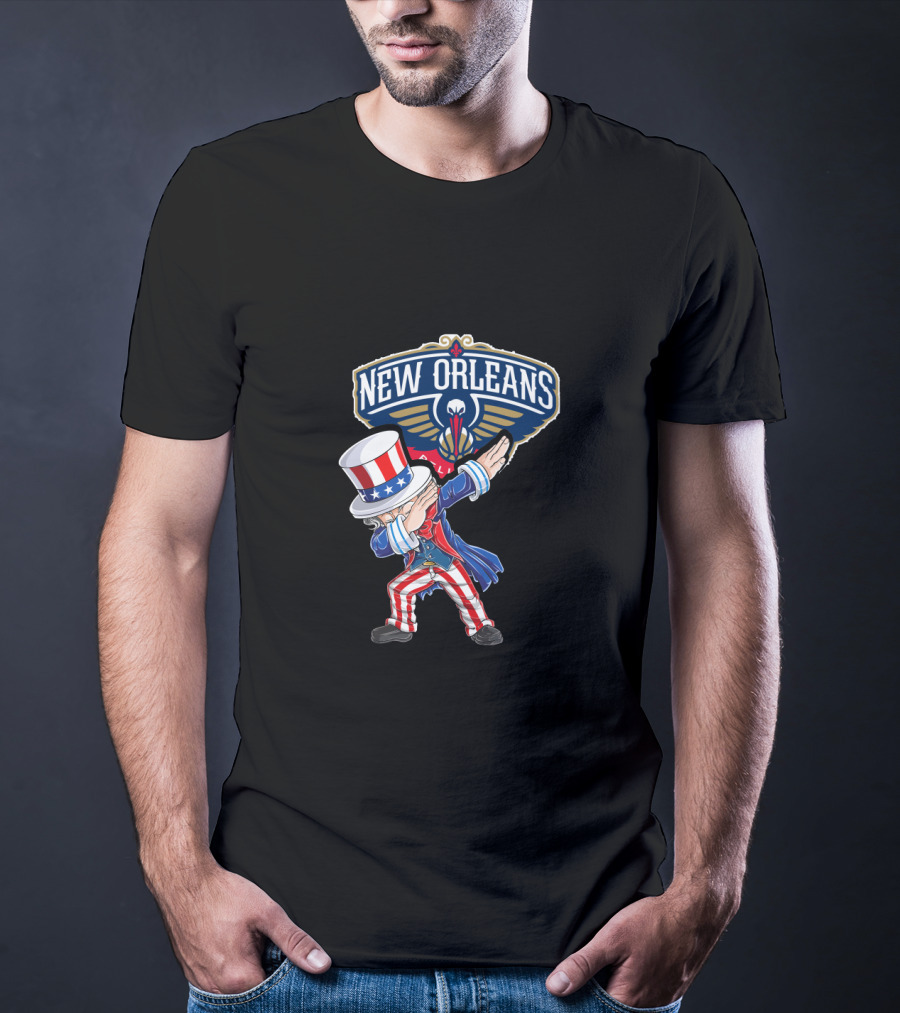 Uncle Sam Dabbing New Orleans Pelicans 4Th July Celebration T-Shirt