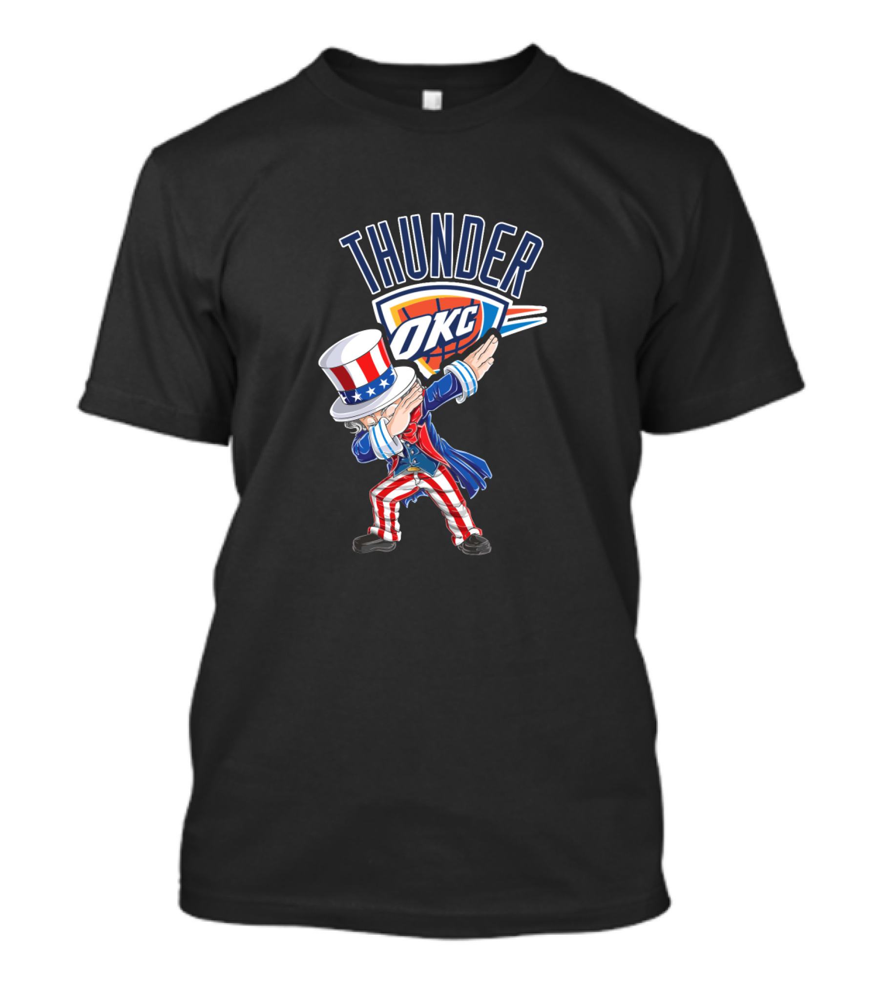 Thunder Okc Uncle Sam Dabbing 4Th Of July T-Shirt