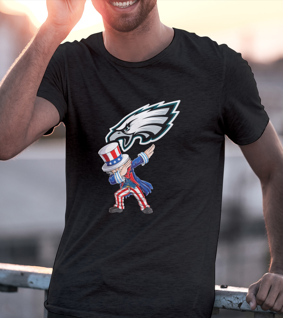 Philadelphia Eagles 4Th Of July Uncle Sam Dabbing T-Shirt