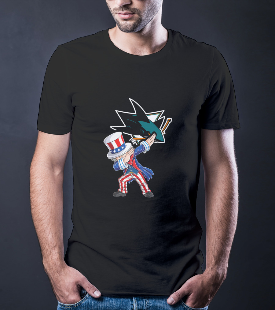 Uncle Sam Dabbing San Jose Sharks Fourth Of July T-Shirt