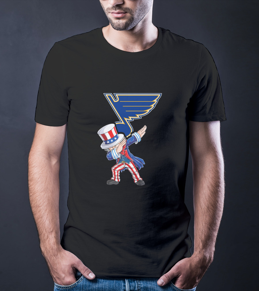 Uncle Sam Dabbing St. Louis Blues Fourth Of July Patriotic Nhl Theme T-Shirt