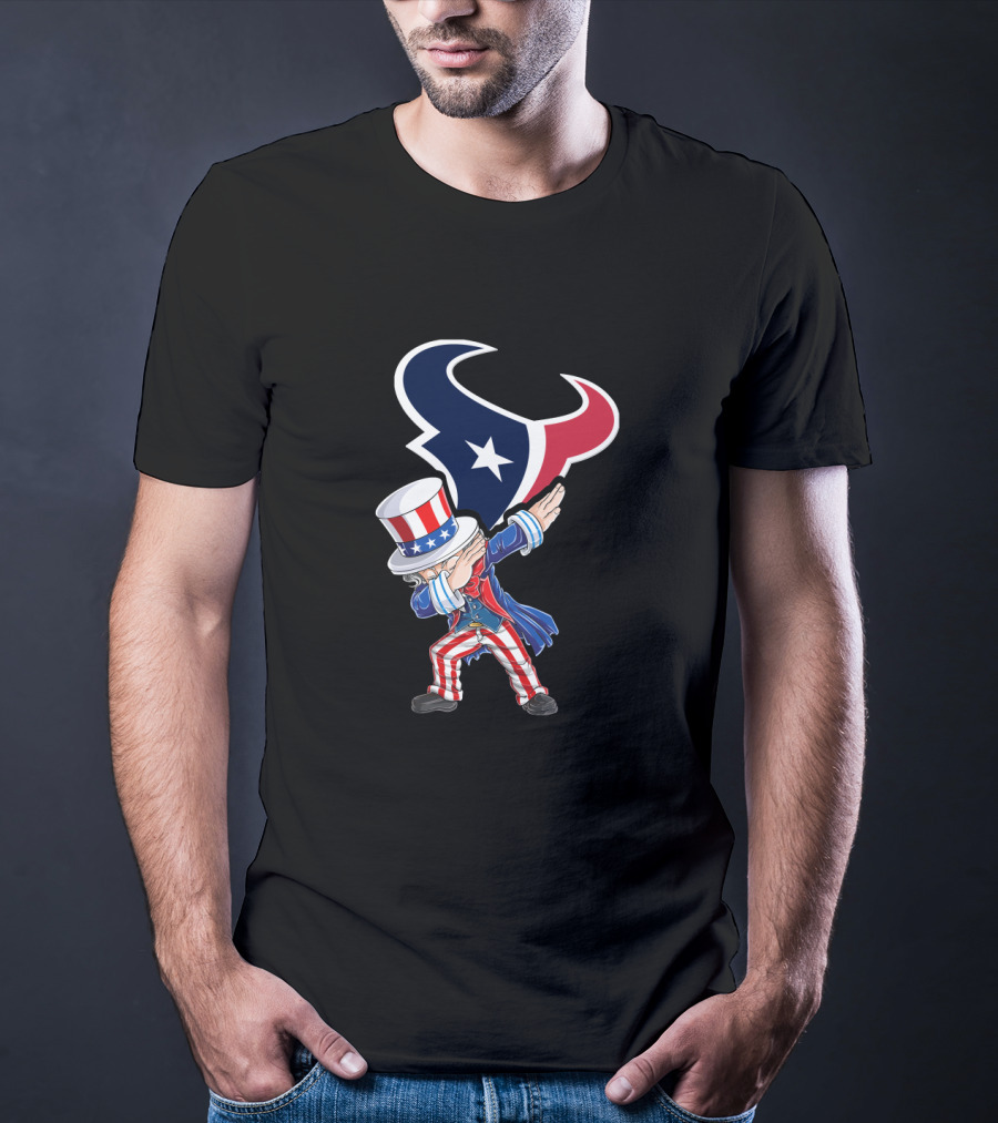 Uncle Sam Dabbing Houston Texans 4Th Of July Celebration T-Shirt