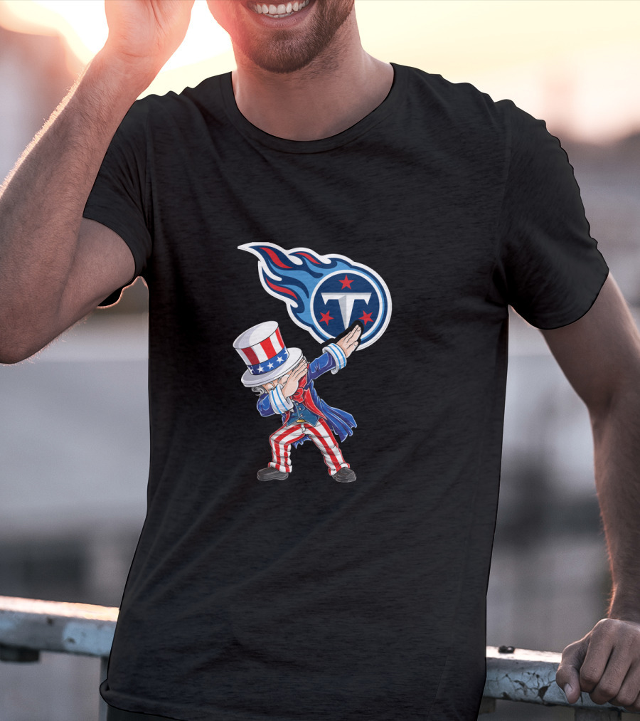 Uncle Sam Dabbing Tennessee Titans 4Th July Celebration T-Shirt