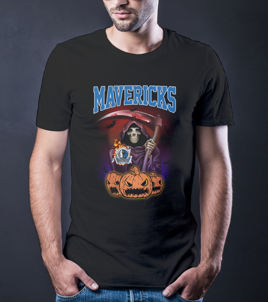 Mavericks Grim Reaper Halloween Pumpkins Scythe T-Shirt