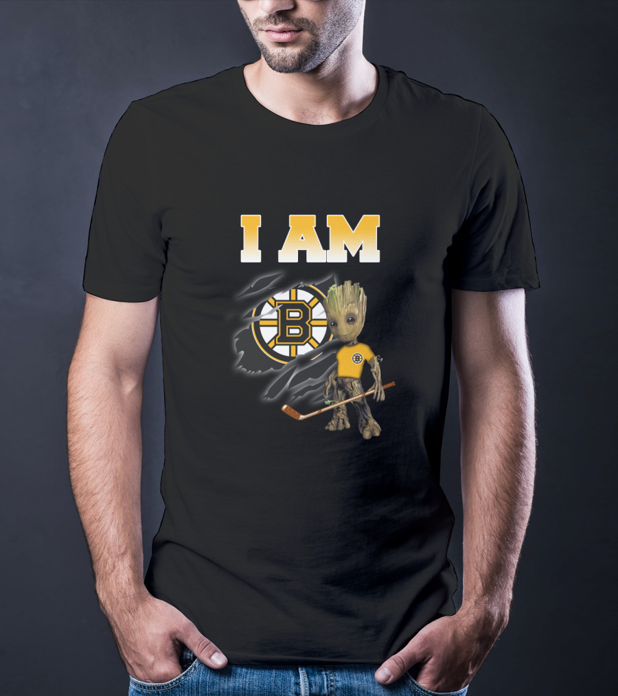 I Am Boston Bruins Groot Hockey Fan T-Shirt