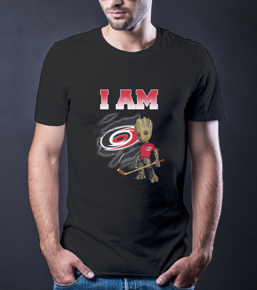 I Am Carolina-Hurricanes Groot Hockey Fan T-Shirt