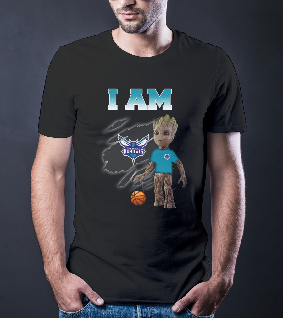 I Am Charlotte Hornets Groot Basketball Fans T-Shirt