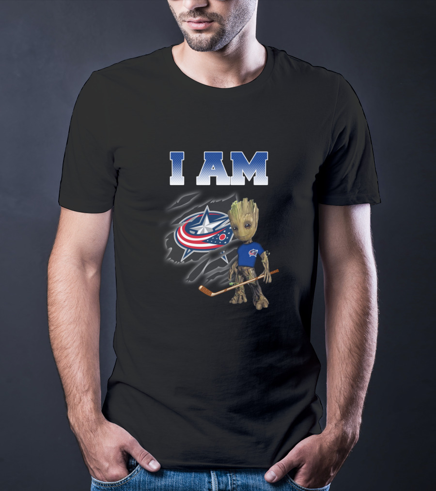 I Am Columbus Blue Jackets Groot Hockey Fan T-Shirt
