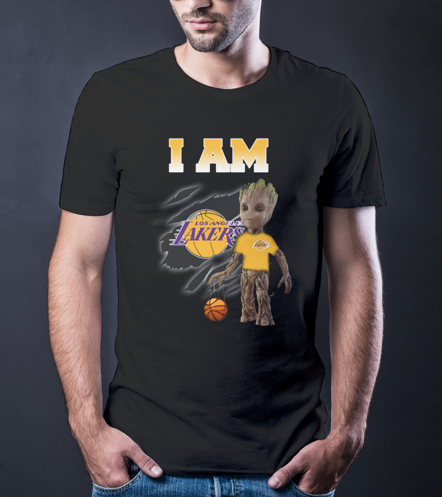I Am Los Angeles Lakers Groot Basketball Fans T-Shirt