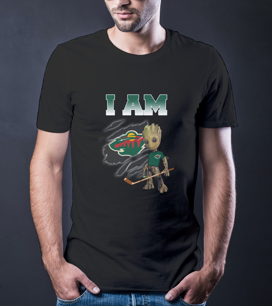 I Am Groot Minnesota Wild Hockey Fan T-Shirt