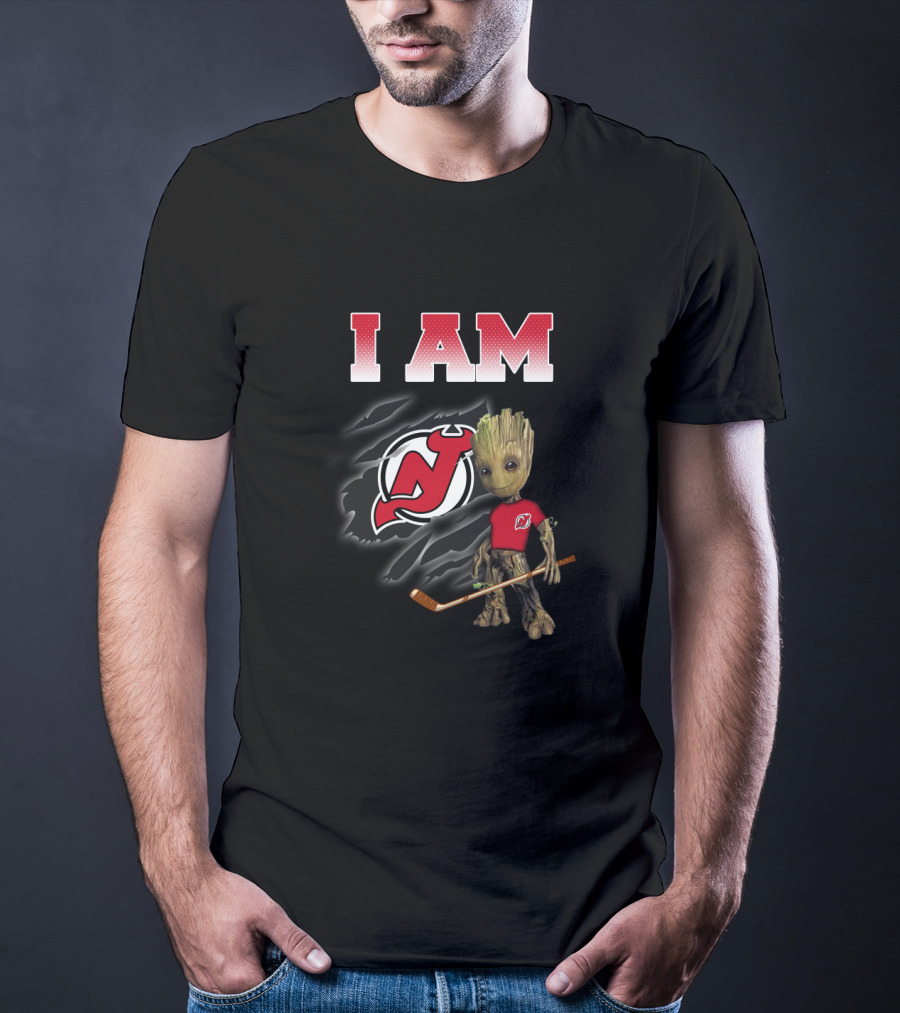 I Am New Jersey Devils Groot Hockey Fan T-Shirt