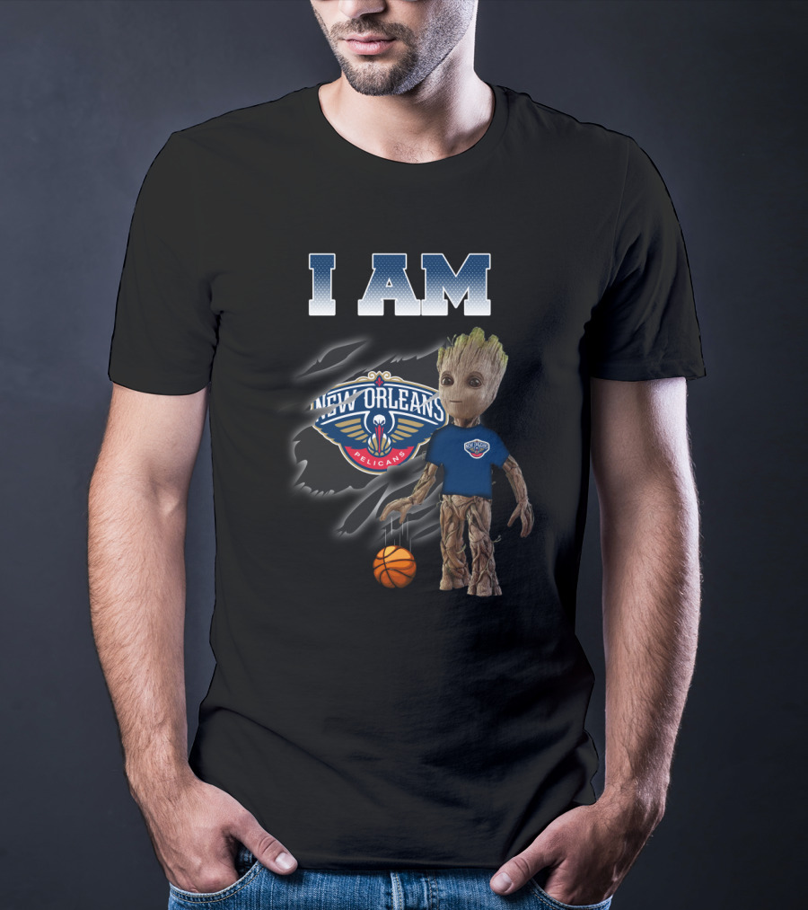 I Am Groot New Orleans Pelicans Basketball Fan T-Shirt