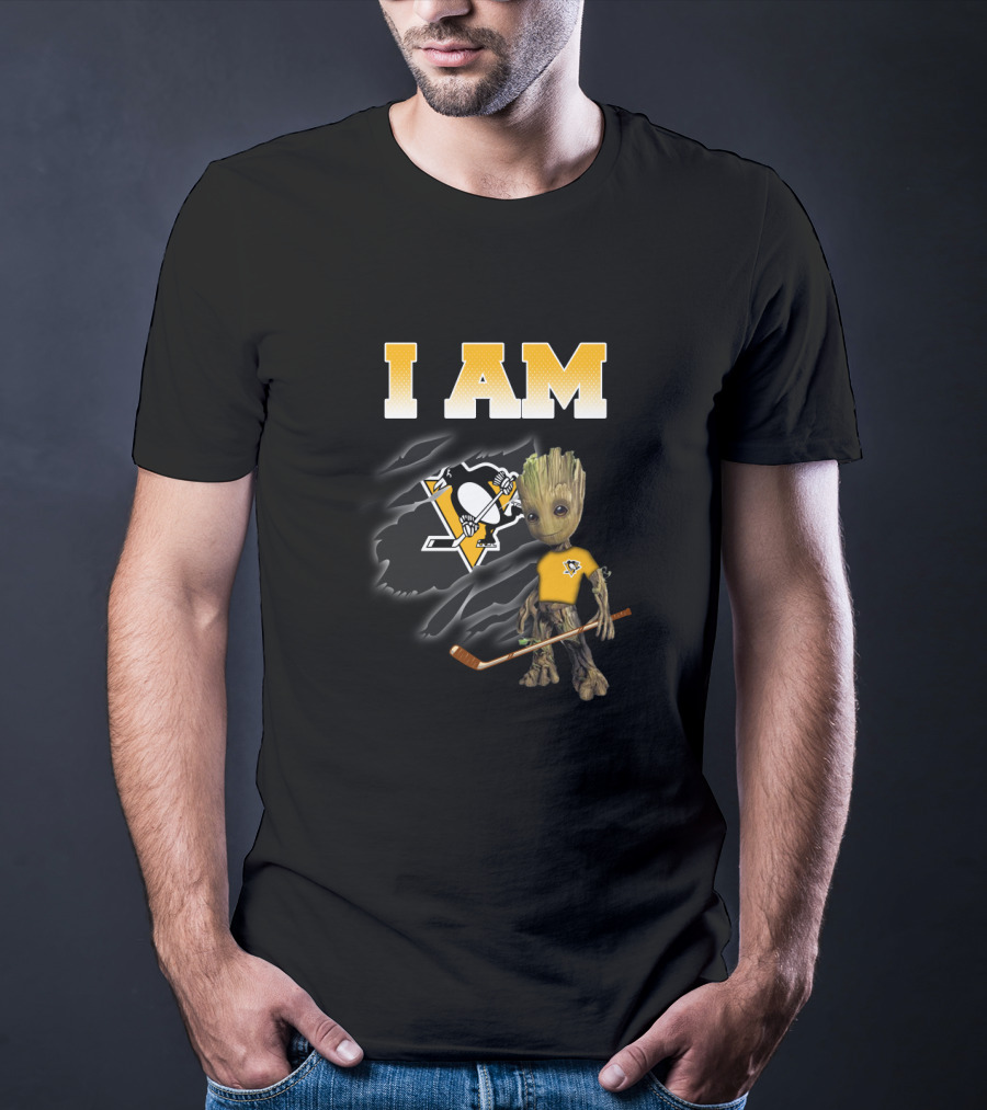 I Am Pittsburgh Penguins Groot Hockey Fan T-Shirt