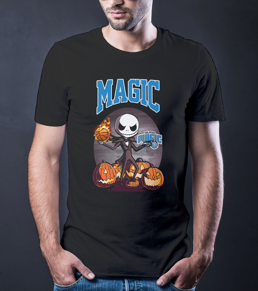Orlando Magic Jack Skellington Halloween Basketball Pumpkins T-Shirt
