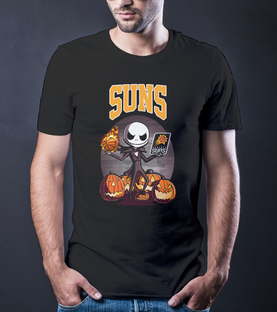 Jack Skellington Halloween Suns Basketball Phoenix Pumpkins T-Shirt