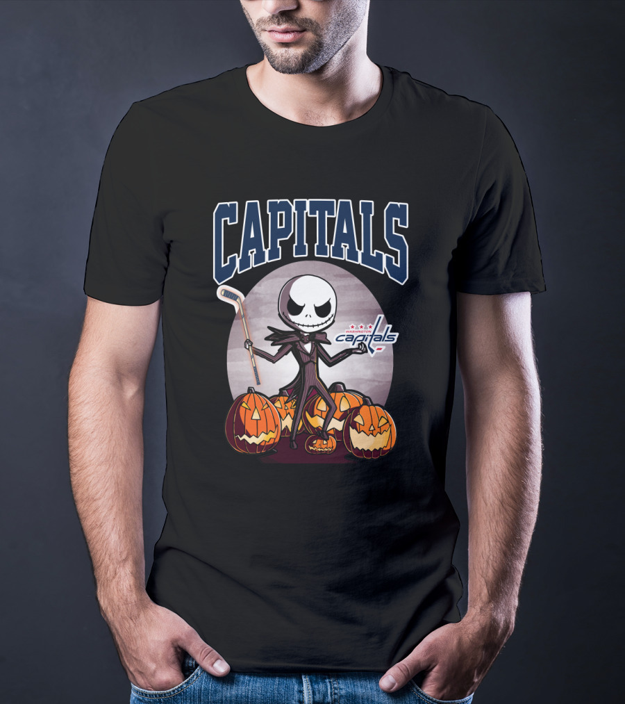 Capitals Jack Skellington Halloween Washington Capitals Hockey T-Shirt