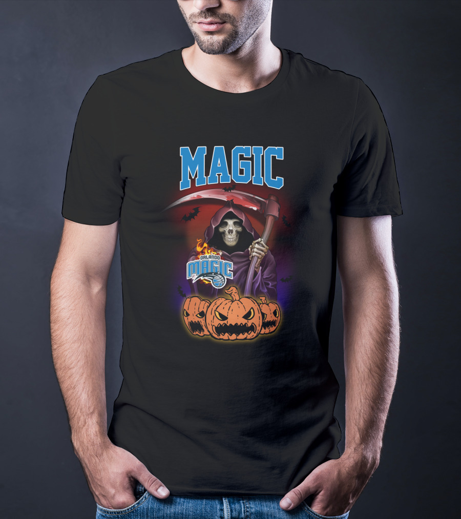 Orlando Magic Grim Reaper Halloween Pumpkins T-Shirt