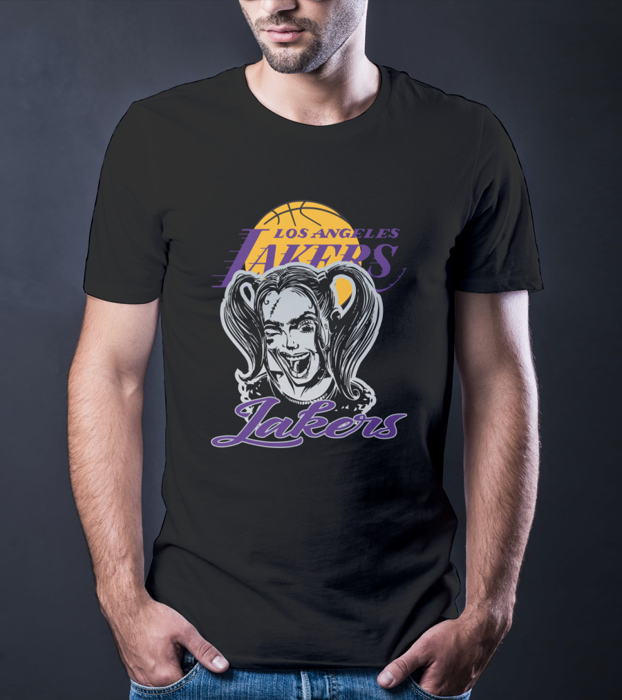 Harley Quinn Los Angeles Lakers Fan Art Collaboration T-Shirt