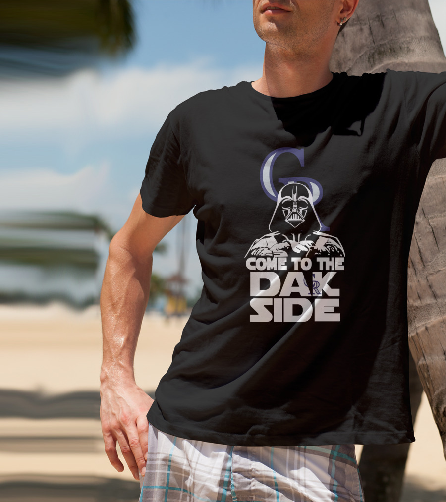 Come To The Dark Side With Darth Vader And Colorado Rockies Symbol T-Shirt