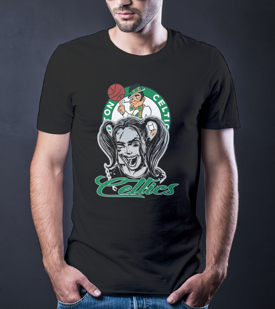 Harley Quinn Boston Celtics Fan Mashup T-Shirt