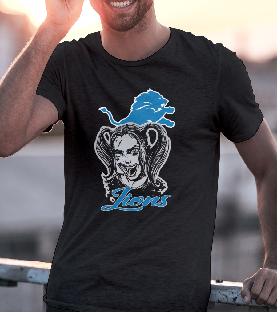 Harley Quinn Lions Detroit Fans T-Shirt