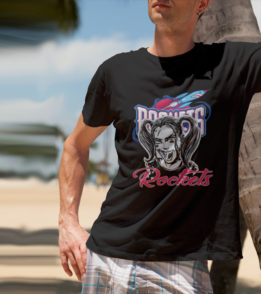 Harley Quinn Rockets Fan Logo Fusion T-Shirt