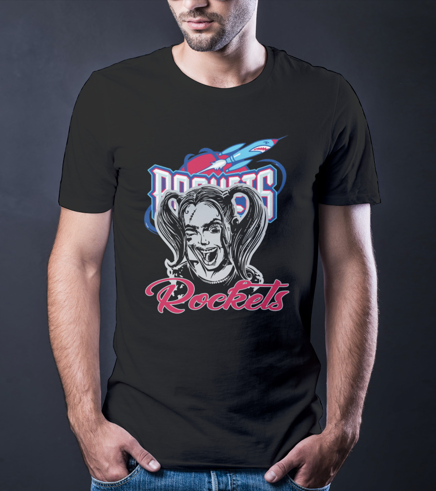 Harley Quinn Rockets Fan Logo Fusion T-Shirt