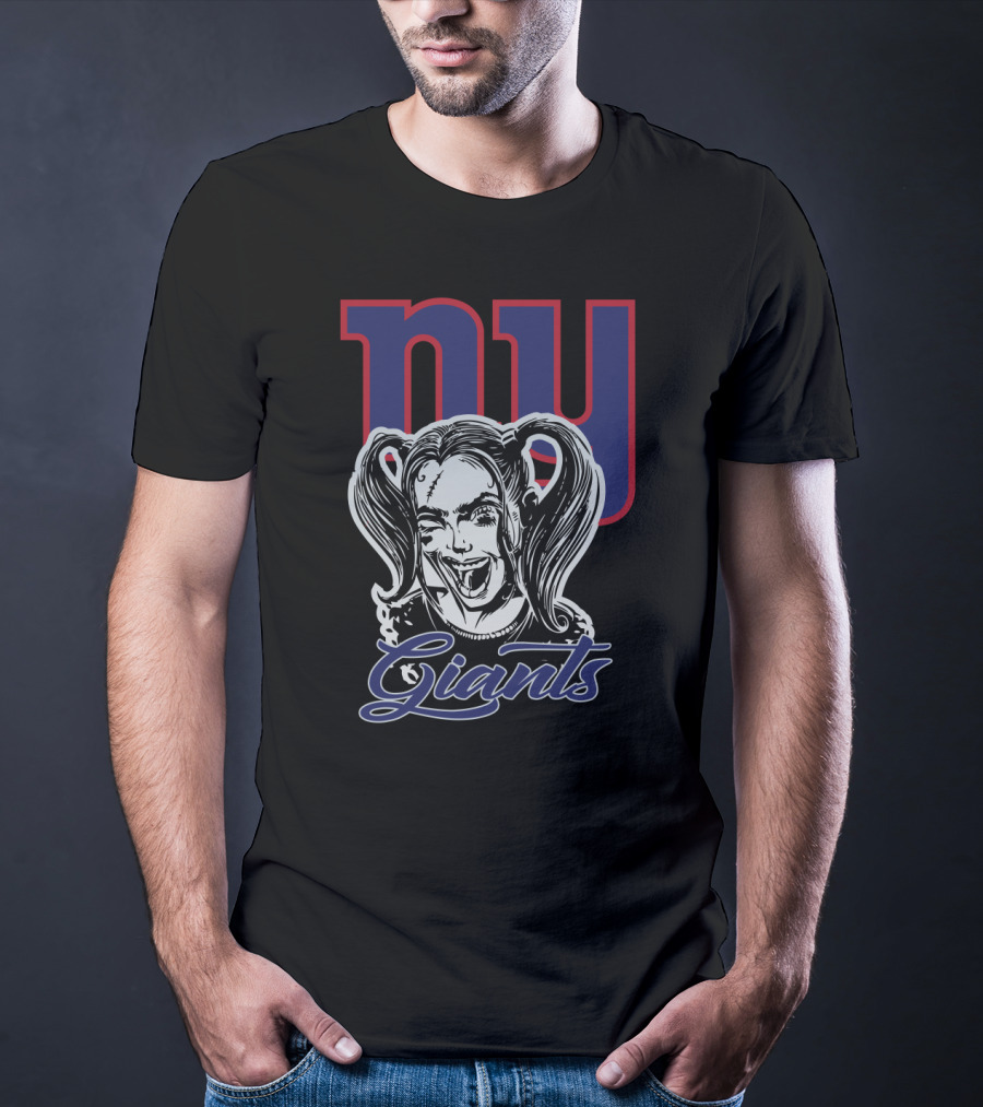 Ny Giants Meets Harley Quinn Fan Crossover T-Shirt