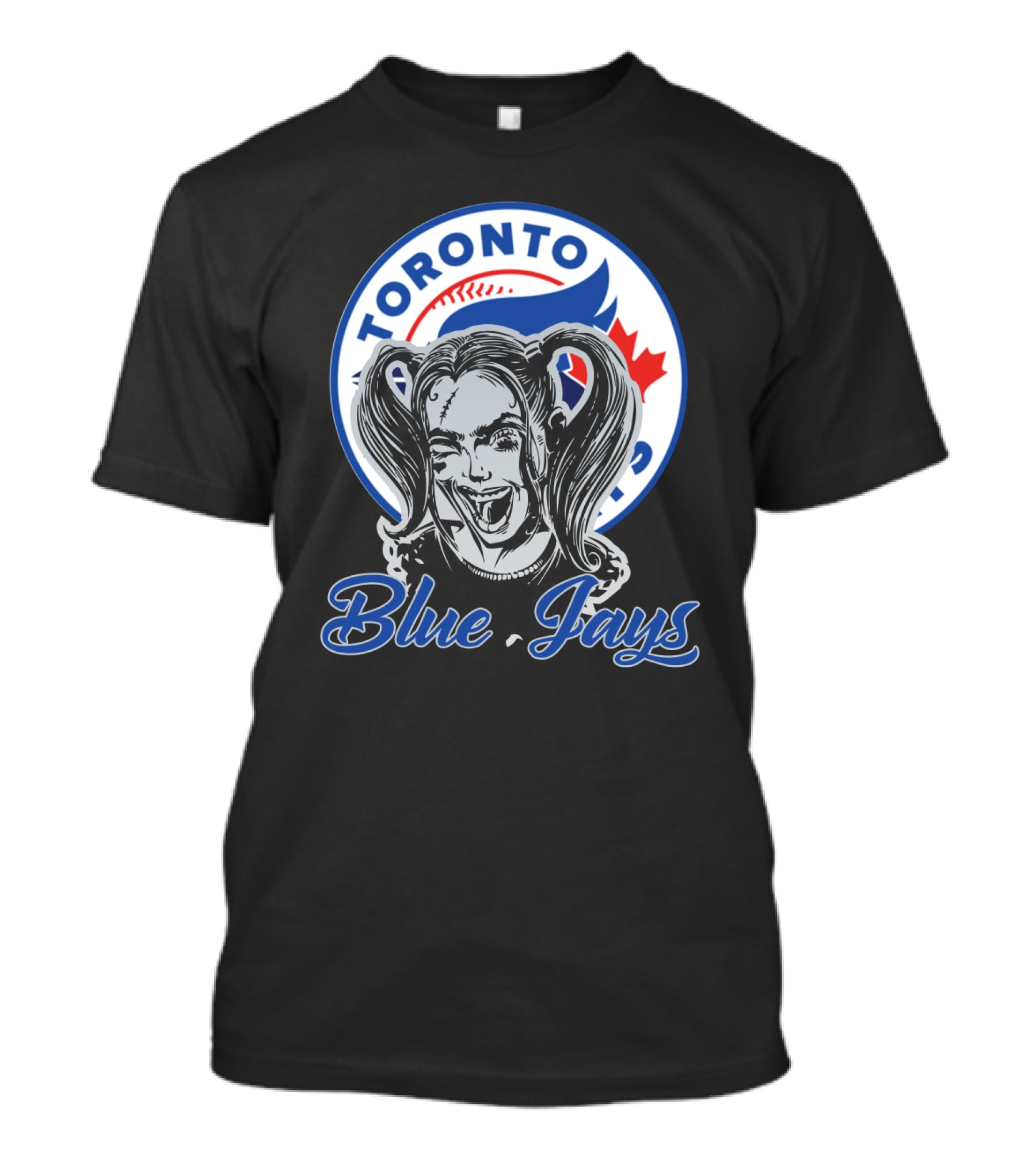 Toronto Blue Jays Fans With Harley Quinn Style T-Shirt