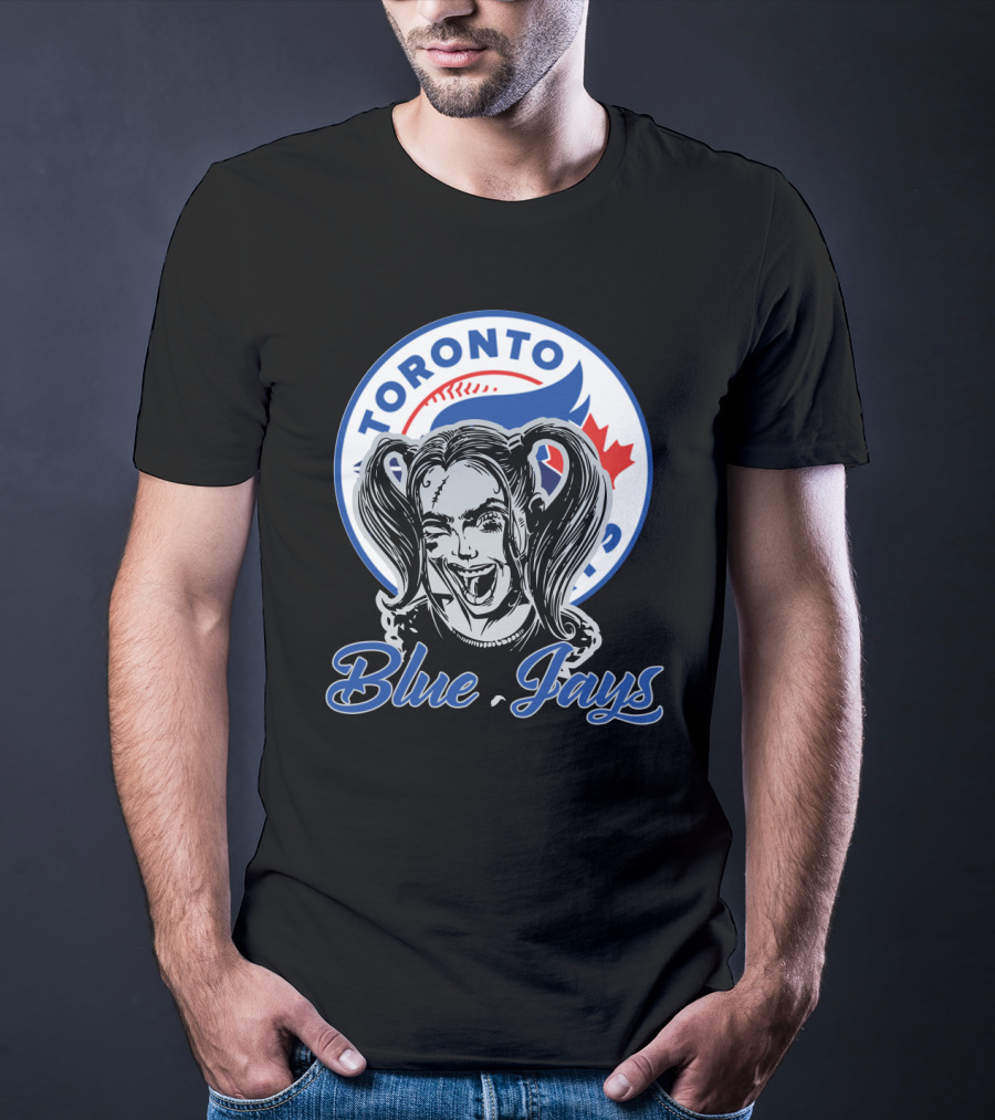 Toronto Blue Jays Fans With Harley Quinn Style T-Shirt