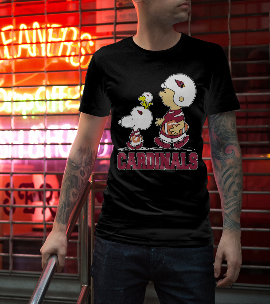 Cardinals Snoopy Fans Arizona Football Team Peanuts Characters T-Shirt