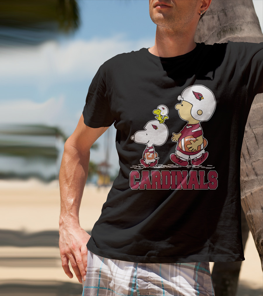 Cardinals Snoopy Fans Arizona Football Team Peanuts Characters T-Shirt
