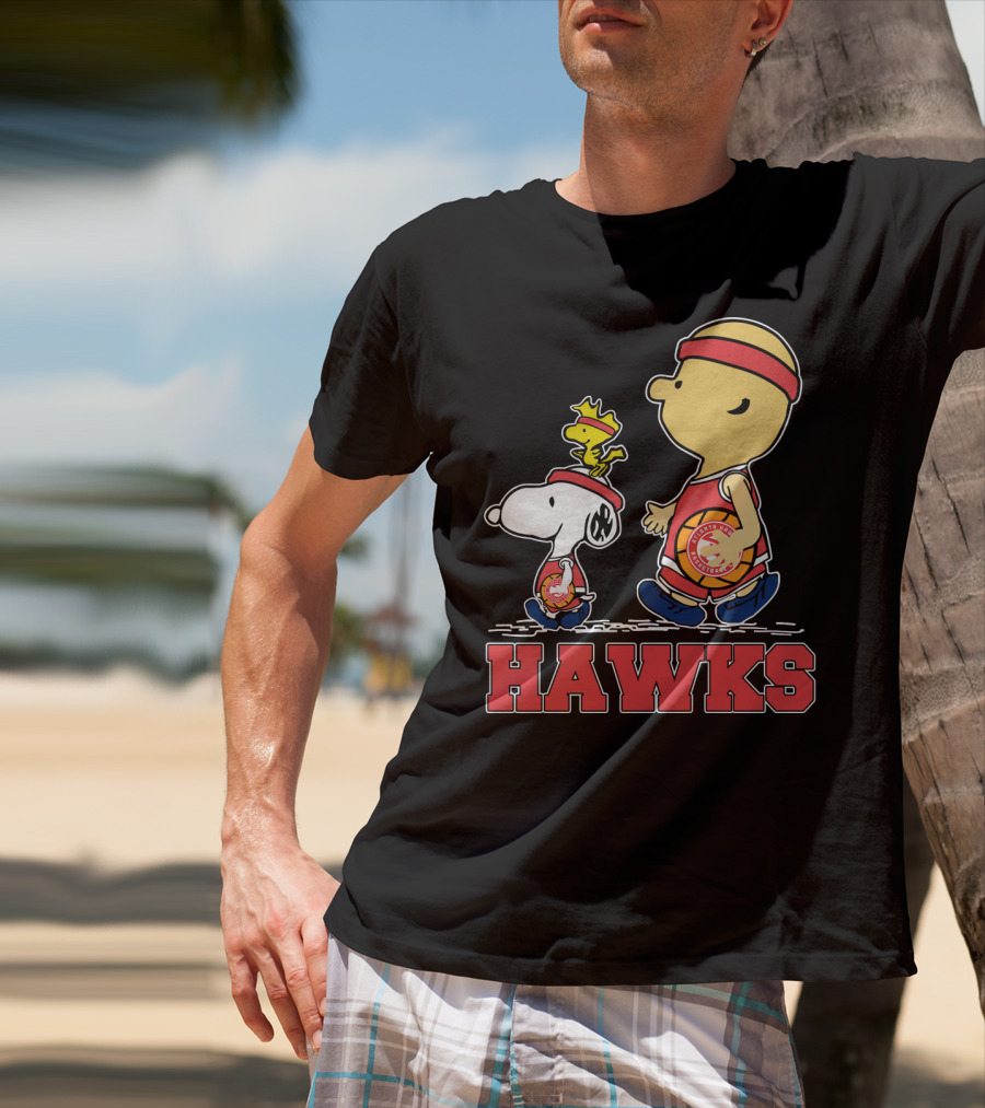 Hawks Fans Snoopy And Woodstock Basketball Team Spirit T-Shirt