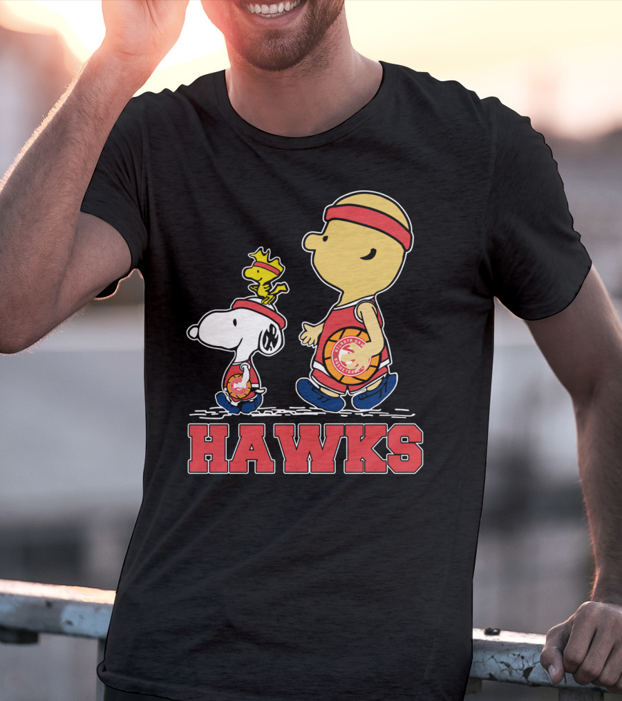 Hawks Fans Snoopy And Woodstock Basketball Team Spirit T-Shirt