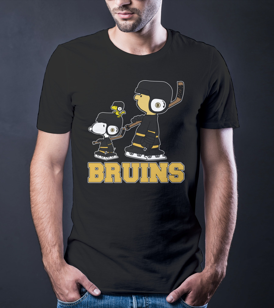 Snoopy Woodstock Bruins Hockey Team Fans T-Shirt