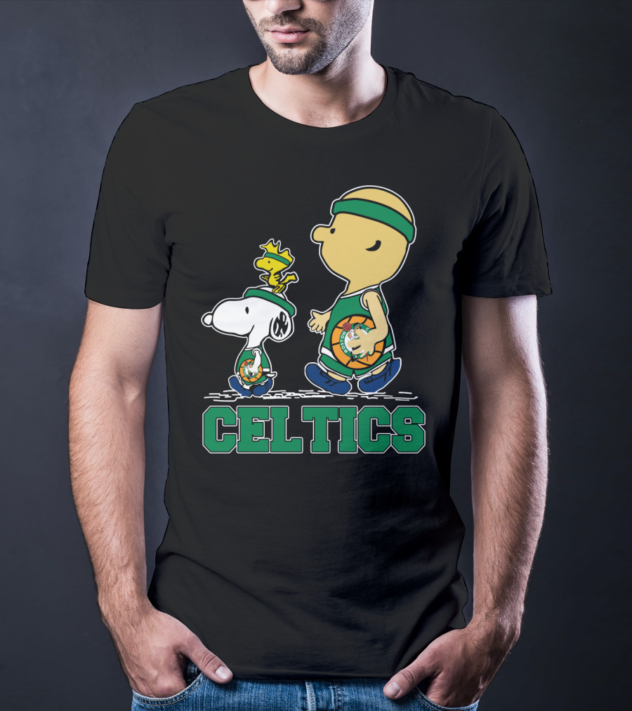 Celtics Snoopy And Friends With Basketball T-Shirt