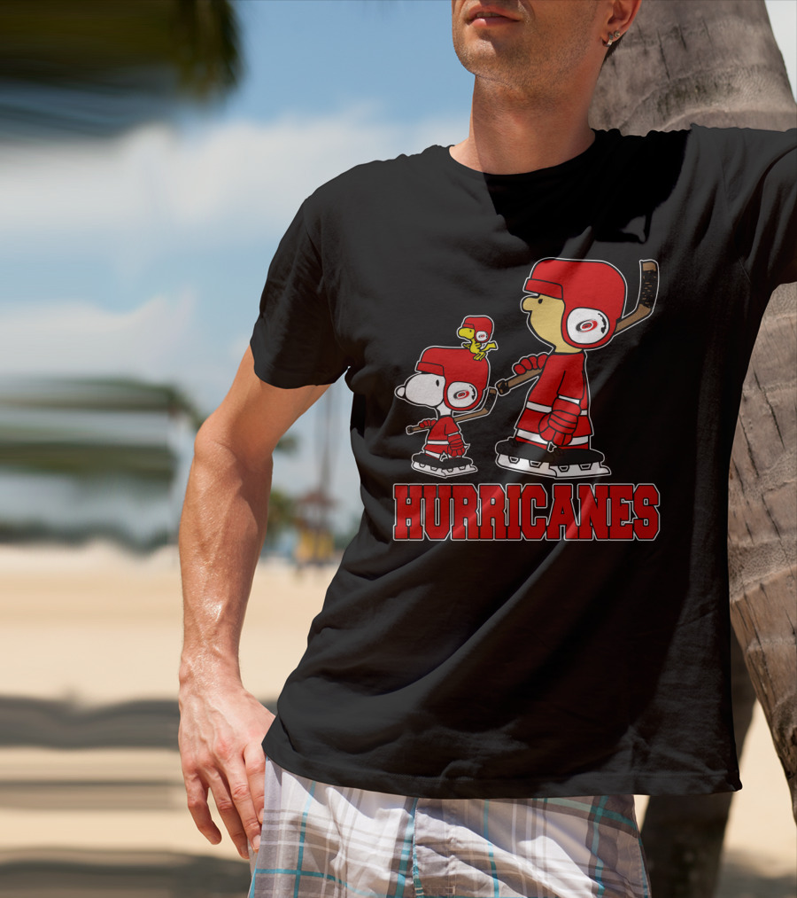 Snoopy Woodstock And Carolina Hurricanes Ice Hockey Fan Hurricanes T-Shirt