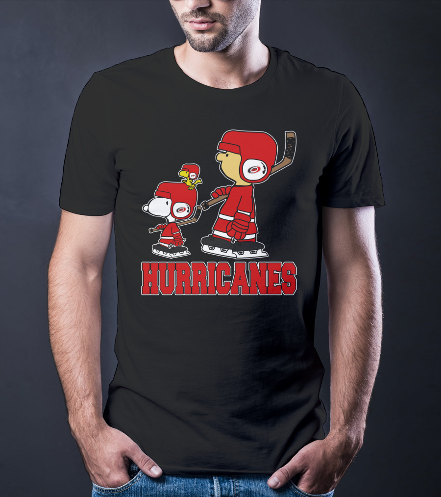 Snoopy Woodstock And Carolina Hurricanes Ice Hockey Fan Hurricanes T-Shirt