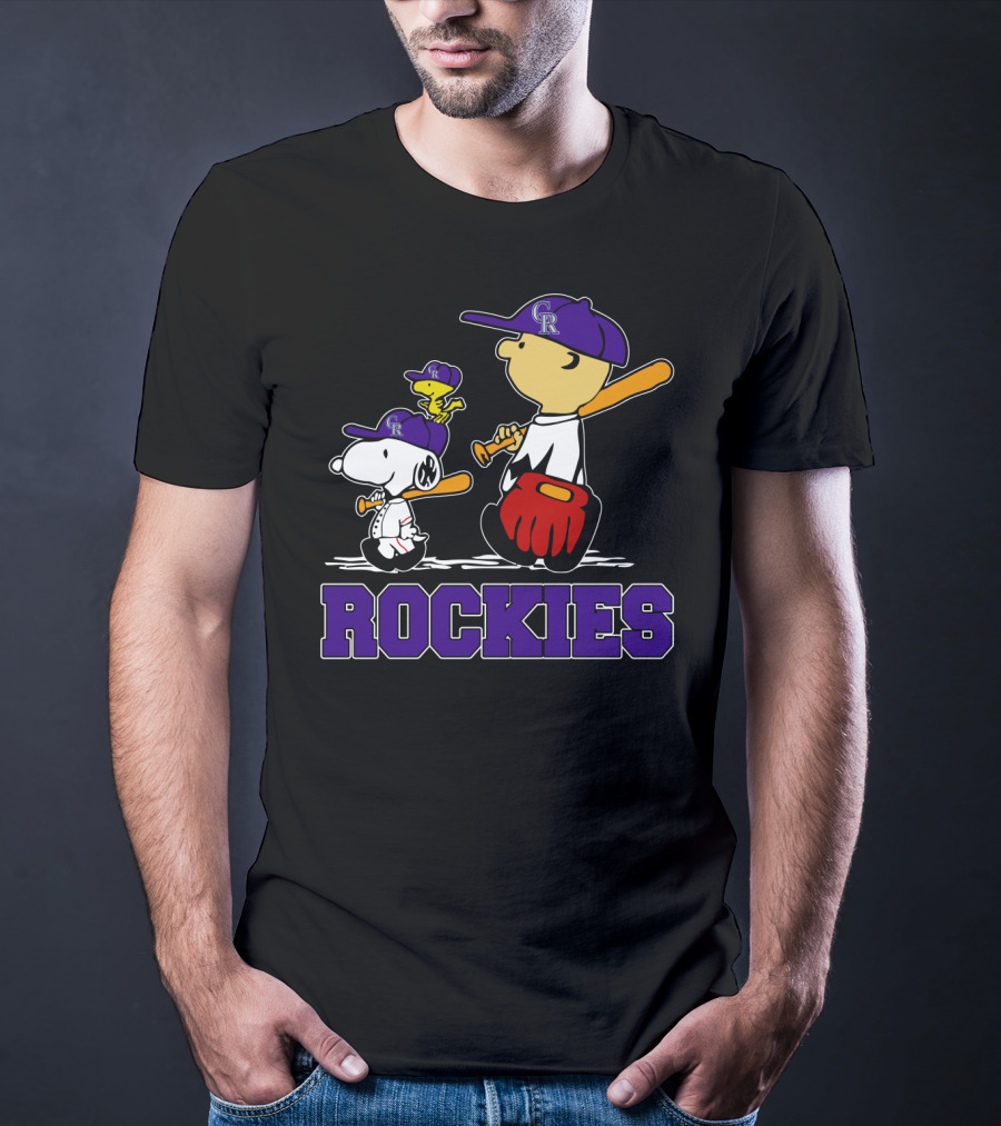 Snoopy Woodstock Rockies Fans Baseball Team Gear T-Shirt