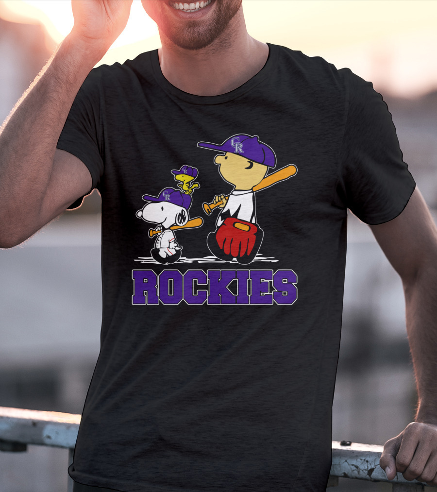 Snoopy Woodstock Rockies Fans Baseball Team Gear T-Shirt