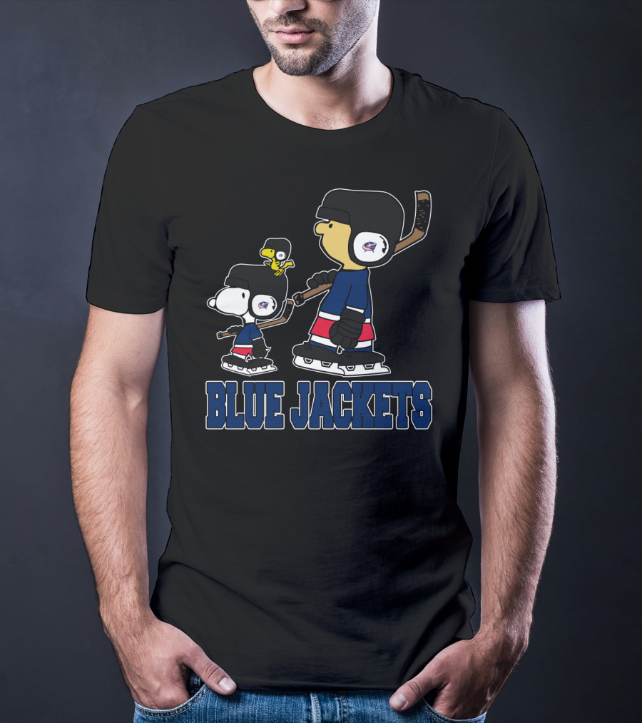 Snoopy And Woodstock Columbus Blue Jackets Hockey Fans T-Shirt