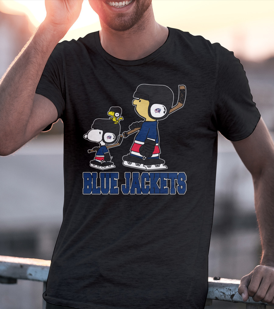 Snoopy And Woodstock Columbus Blue Jackets Hockey Fans T-Shirt