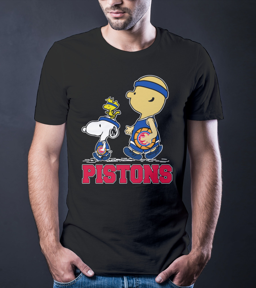 Pistons Basketball Snoopy And Woodstock Detroit Fans T-Shirt