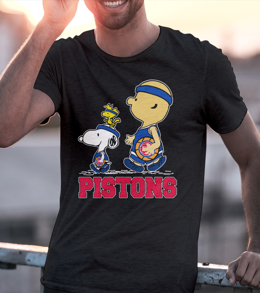 Pistons Basketball Snoopy And Woodstock Detroit Fans T-Shirt