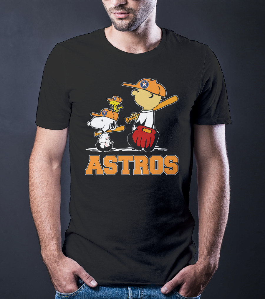 Snoopy Woodstock And Houston Astros Baseball Fans T-Shirt