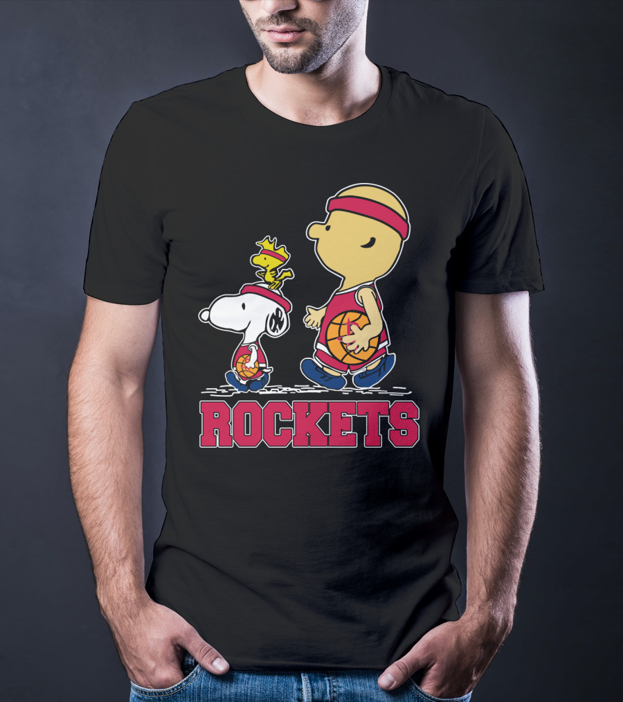 Snoopy Woodstock Basketball Rockets Peanuts Fans T-Shirt