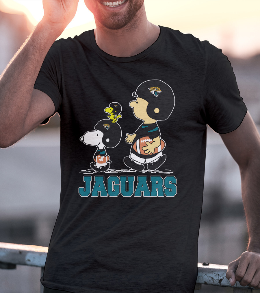 Snoopy Woodstock Jaguars Football Fans Peanuts Jacksonville T-Shirt