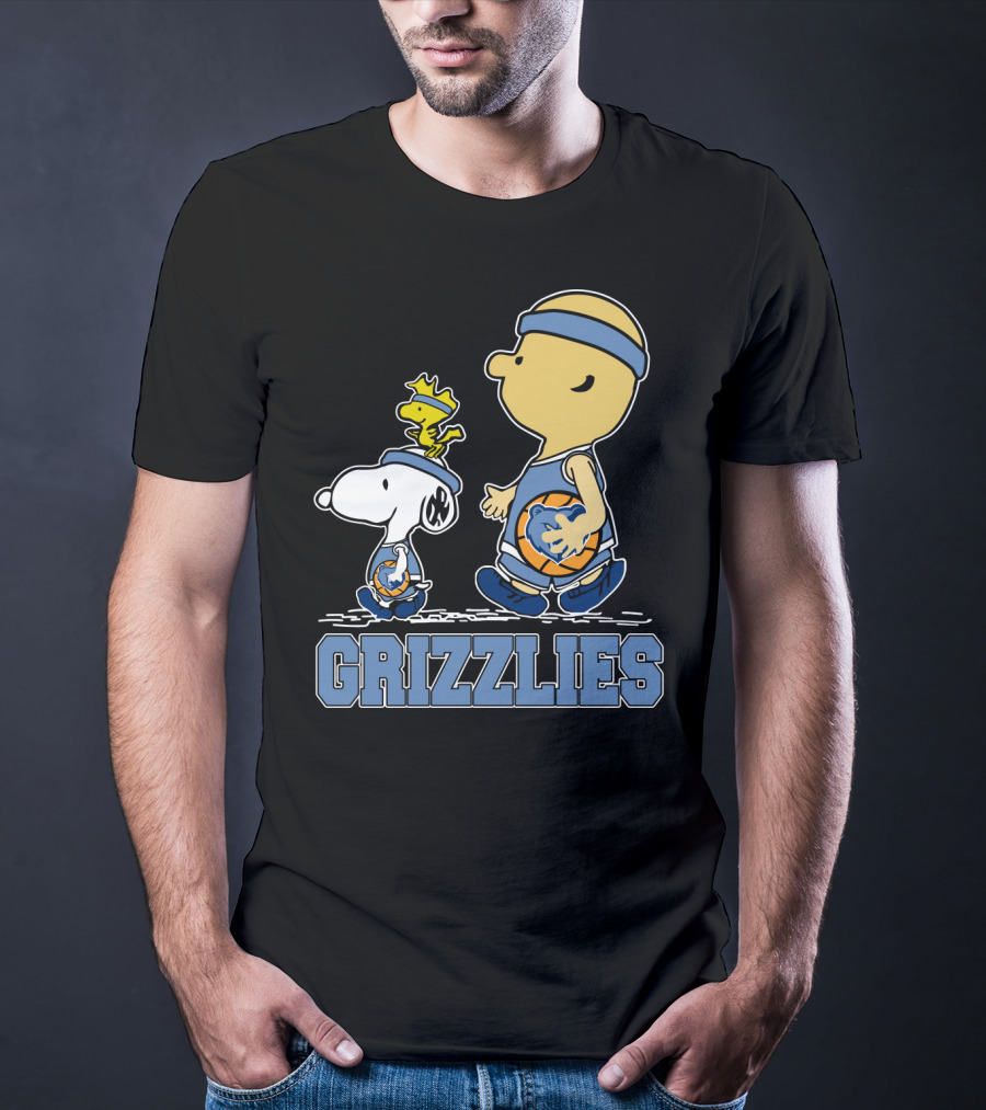 Snoopy Woodstock Charlie Brown Memphis Grizzlies Basketball Fans T-Shirt