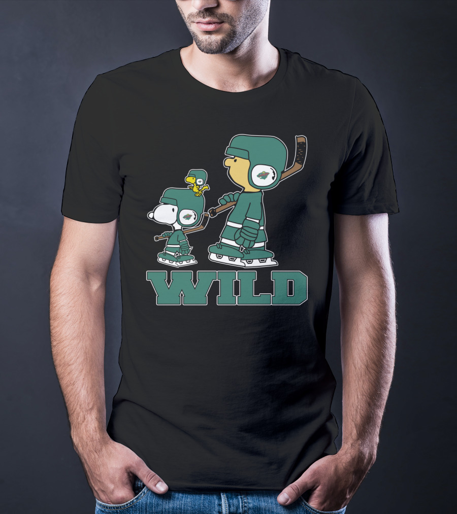 Snoopy And Woodstock Minnesota Wild Hockey Fans T-Shirt