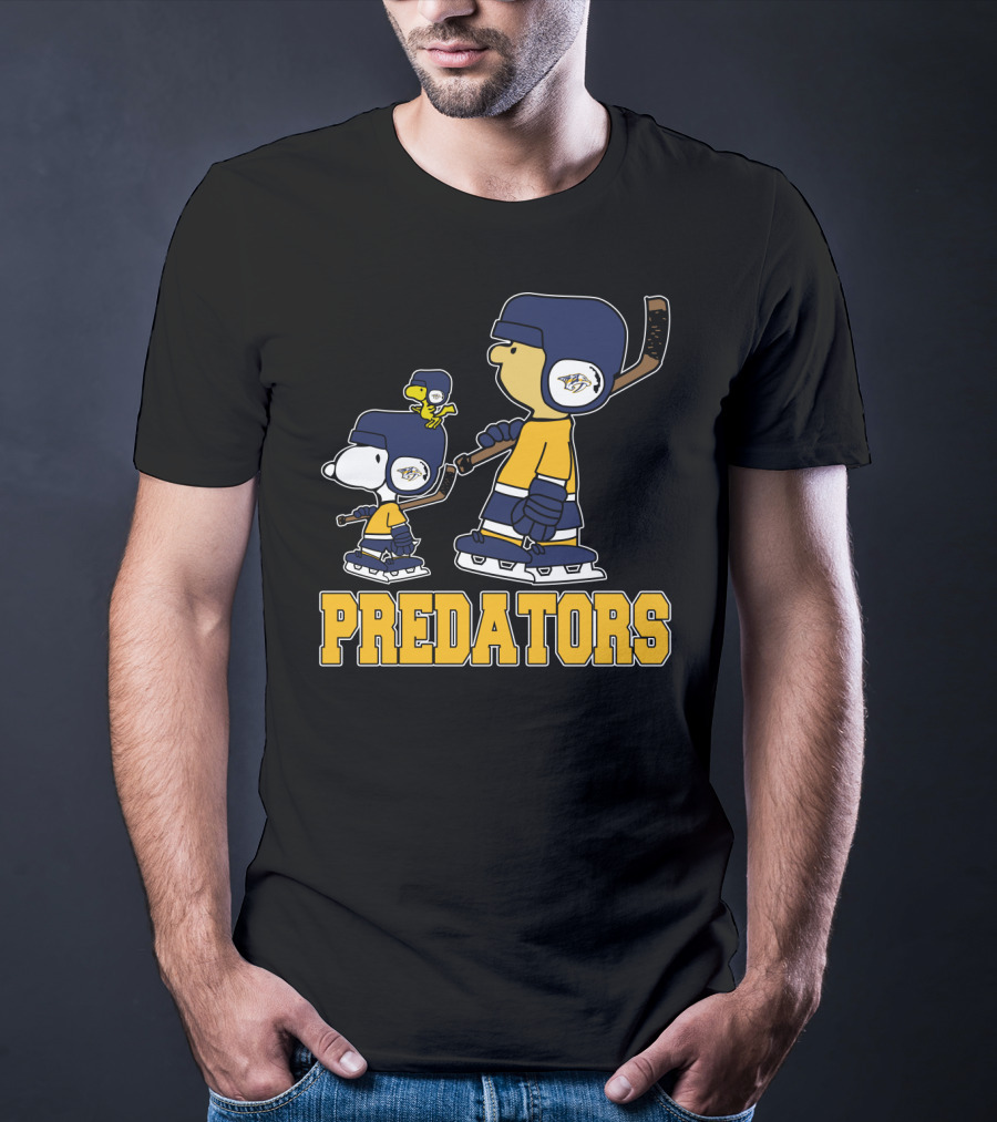 Snoopy And Woodstock Nashville Predators Ice Hockey Fans T-Shirt